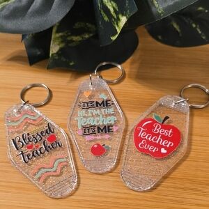 Teacher Keychain Set with Fun Designs